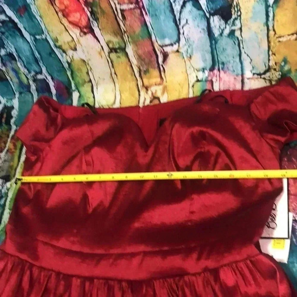B.Darlin formal dress ruby red plus size 17 - Picture 6 of 9